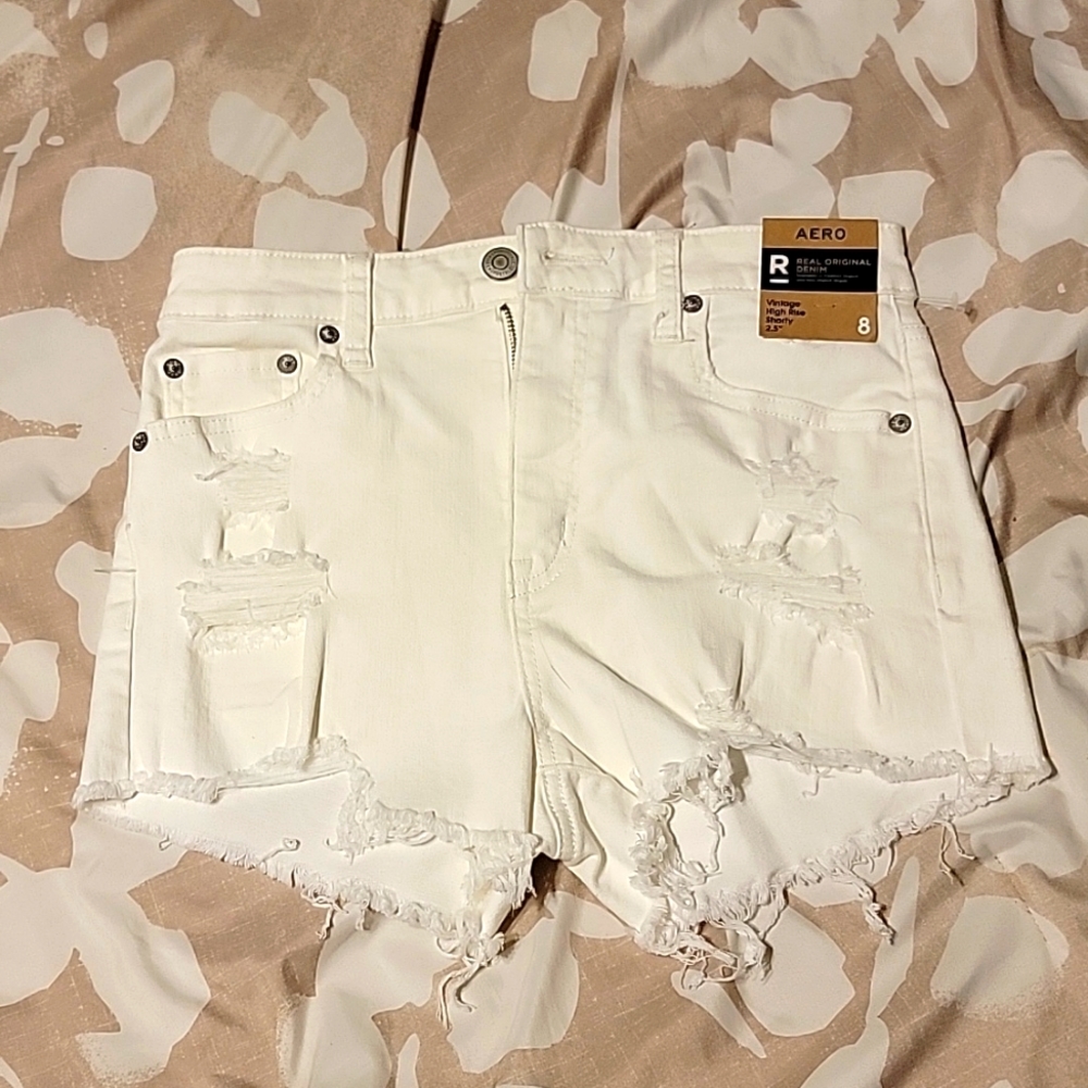 AE denim shorts